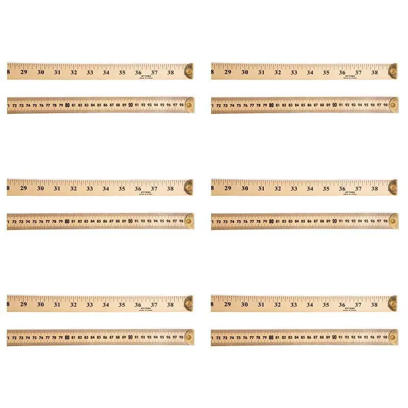 Meter Stick Ruler with Metal End, Pack of 6