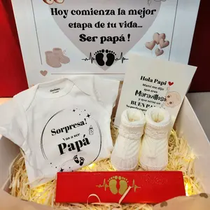 Pregnancy Announcement Gift Box for Daddy with Adorable Baby Outfit and Heartfelt Message Card
