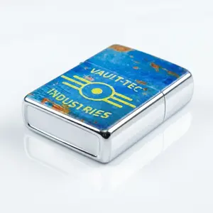 Vintage Apocalypse Pocket Lighter - Blue Distressed Metal Mechanical Flint Wheel Windproof Lighter Gamer Gift Collection Valentine's Day Father's Day Gifts for him