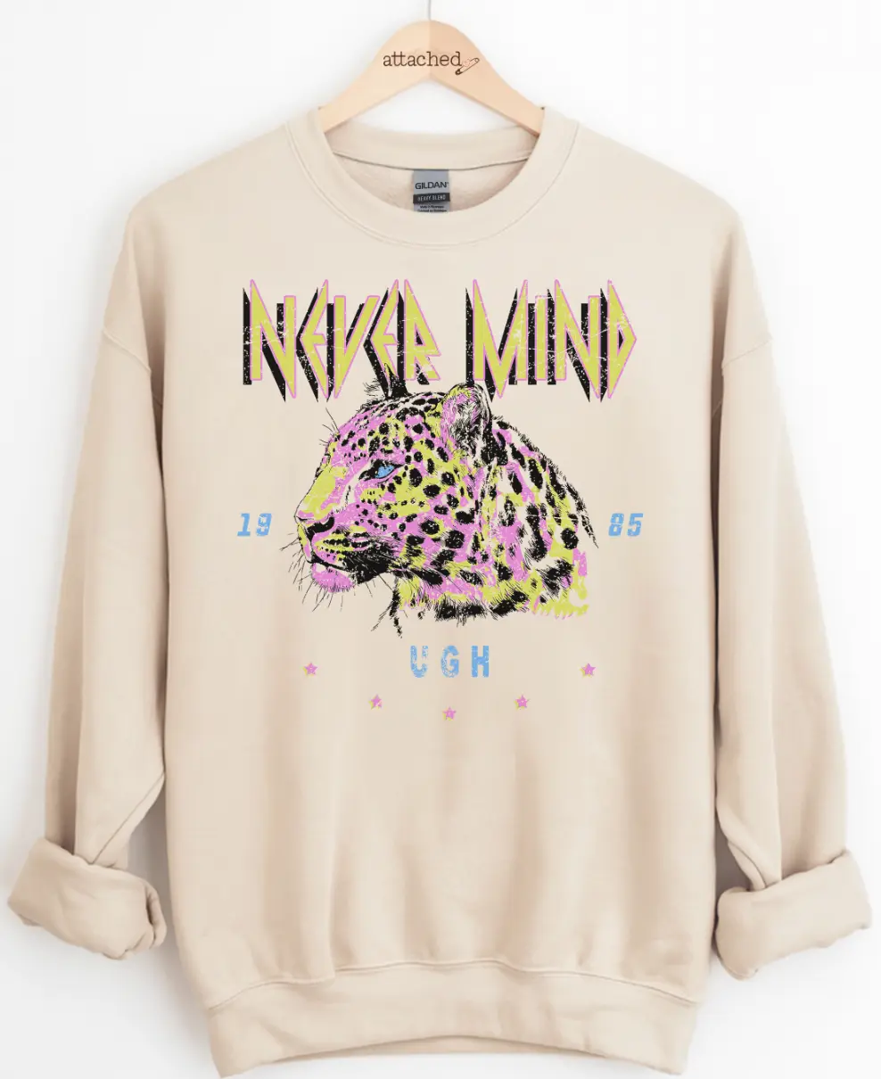 Nevermind Ugh Leopard Graphic Top