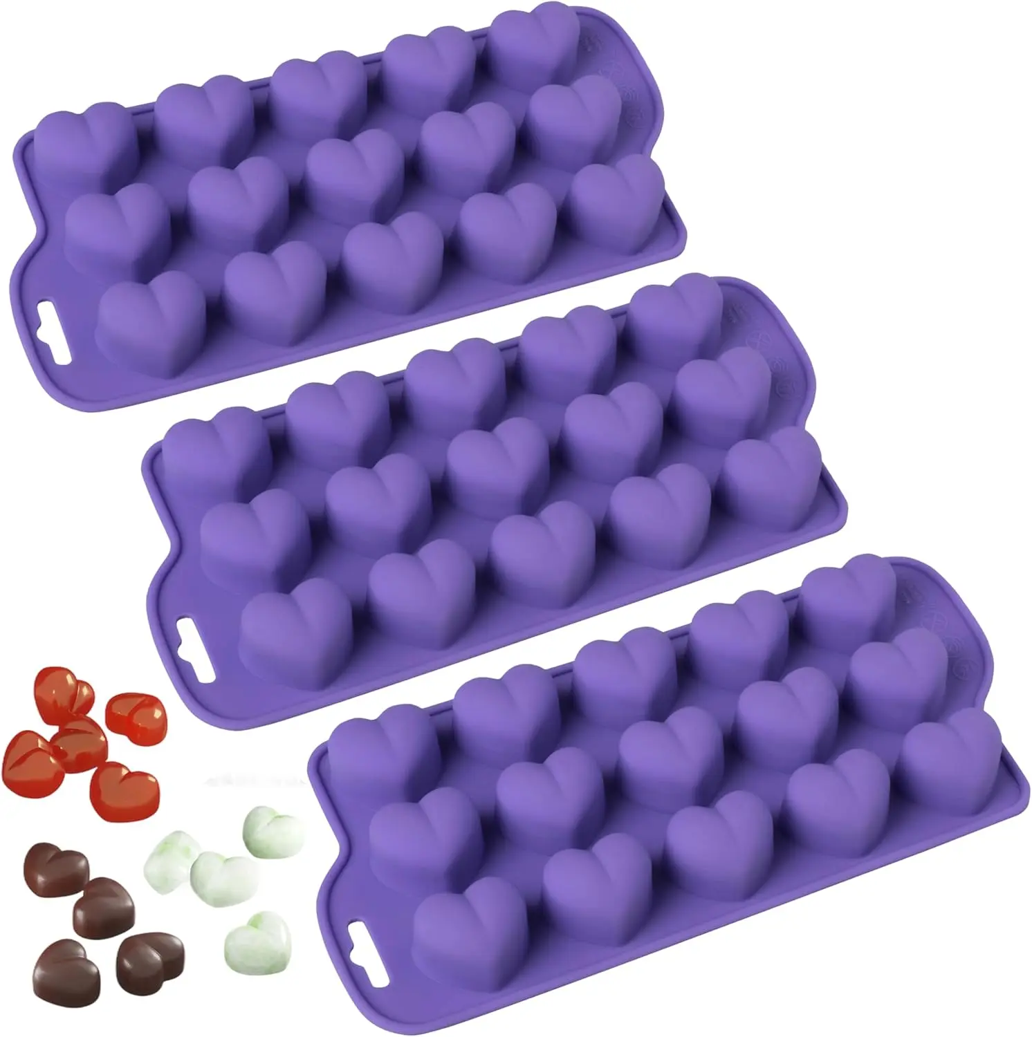 Pack of 8 Heart-Shaped Silicone Mold Variety Set for Baking, Chocolate & Candy
