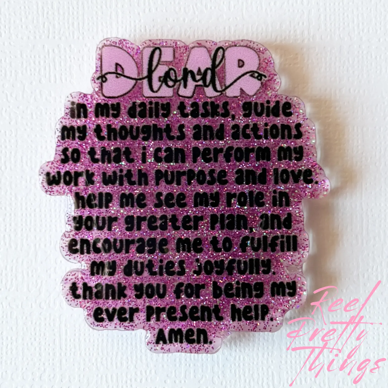 Dear Lord Work Prayer Badge Reel - Inspirational Retractable ID Holder for Nurses Teachers Social Workers Faith & Strength Motivation Badge Reel