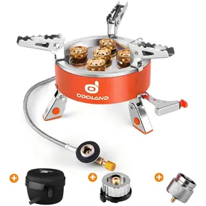 Odoland 9000W Portable Camping Stove Lightweight Camp Stove Collapsible Backpacking Stove with EVA Box for Outdoor Camping Cooking Hiking and Picnic Emergency