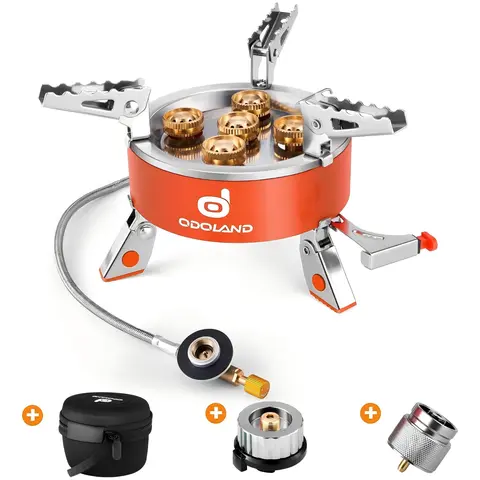 Odoland 9000W Portable Camping Stove Lightweight Camp Stove Collapsible Backpacking Stove with EVA Box for Outdoor Camping Cooking Hiking and Picnic Emergency