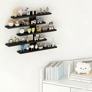 Adjustable Wall-Mounted Display Shelf, 5-Tier PVC Storage Rack for Action Figures, Mini Blocks & Collectibles, Modern Home Decor Organizer