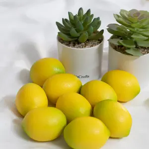 12pcs Artificial Lemons Yellow Fake Lemons Faux Fruit for Home Kitchen Table Fruit Bowl Cabinet Party Xmas Decor