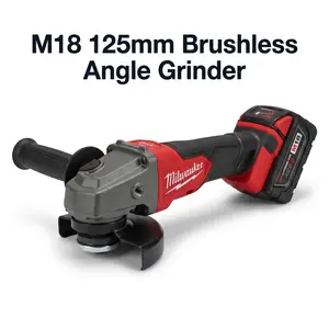 Milwaukee 18V Brushless Cordless 125mm Angle Grinder High Performance Variable Speed 8500RPM Professional Metal Cutting And Grinding Tool For Construction And Industrial Applications