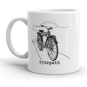 Cycopath Mug Funny Cyclist Bike Coffee Cup - 11oz Funny Coffee Mugs Ceramic Printed Drinkware Cup
