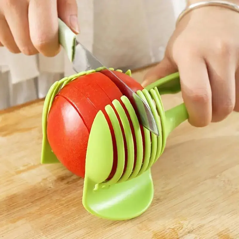 🍋 Slice Citrus Fast｜Multi-Function Fruit & Tomato Slicer Clip for Kitchen Prep Utensils Fruit Vegetable Slicer