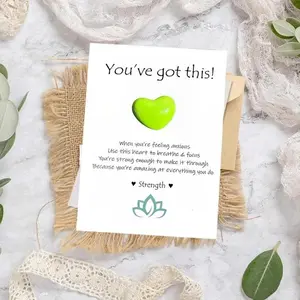 1-100pcs Resin Heart DIY Encouragement Cards Kit, Funny Positive Cards for Sons and Weddings, Unique Gift Ideas
