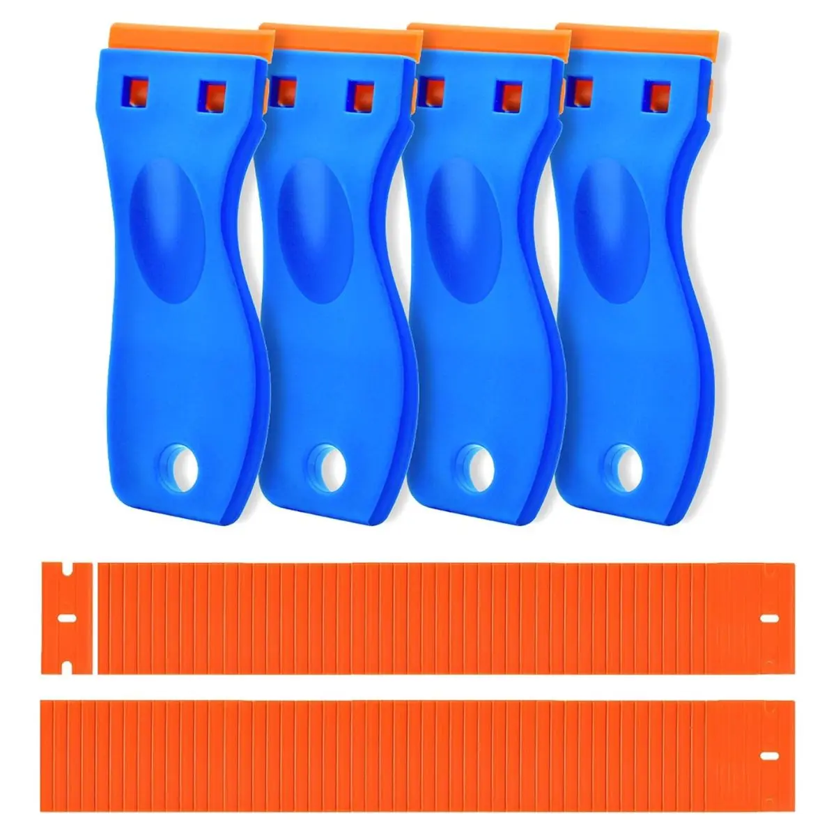 Plastic Razor Scraper Tool Set – 4PCS Scrapers with 120 Blades for Sticker, Label & Adhesive Removal