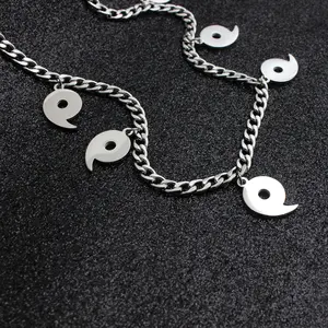 Men's Naruto Hidden Village Symbol Necklace | Stainless Steel & Titanium Anime Core Statement Chain | Otaku Fashion Jewelry for Conventions & Street Style | TikTok Trending Daily Wear for Ultimate Anime Enthusiasts