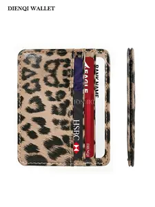 Classics Leopard Bank Credit Card Holder Minimalist Smart Wallet for All Seasons, PU Leather Simple Plain Multi Card Slots Wallet, Minimalist ID Card Holder Wallet Cards Storage Wallet for Men,Suitable for Men and Women,Daily Use,Gift for Him