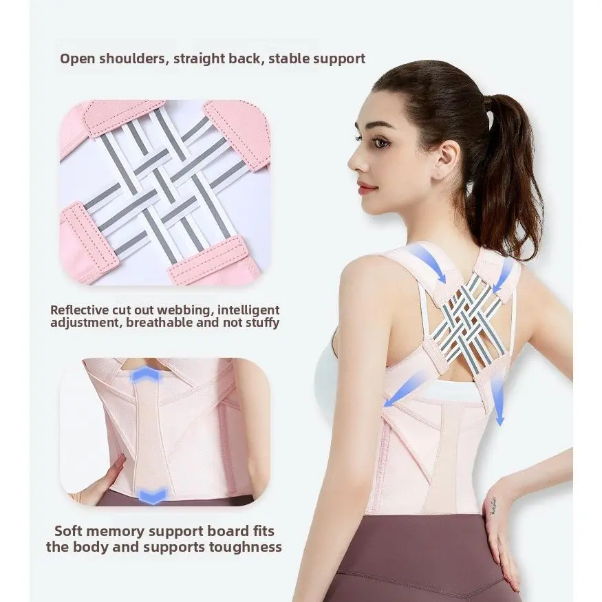 Posture Correction Back Brace - Breathable Open-Shoulder Posture Support Belt for Hunchback Correction & Spinal Alignment