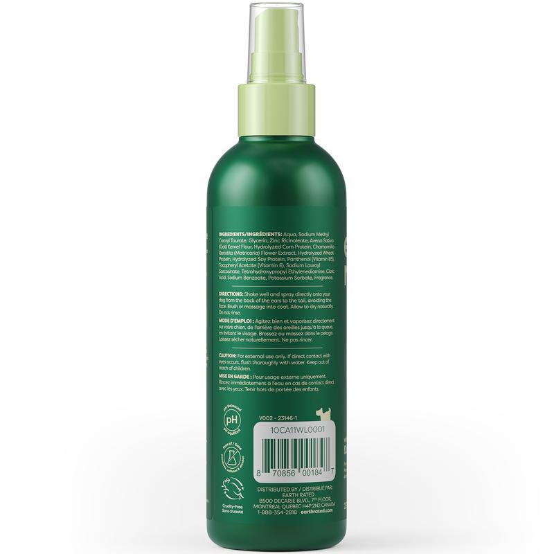 Earth Rated | Dog Deodorizing Spray - Odor Control & Coat Conditioner, White Tea & Basil Scent, 8 oz, Natural Grooming, Hypoallergenic & Cruelty-Free