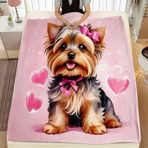 Cartoon 3D Digital Print Flannel Throw Blanket, Office Air Conditioning Blanket, Camping Blanket, Portable All-Season Soft Gift