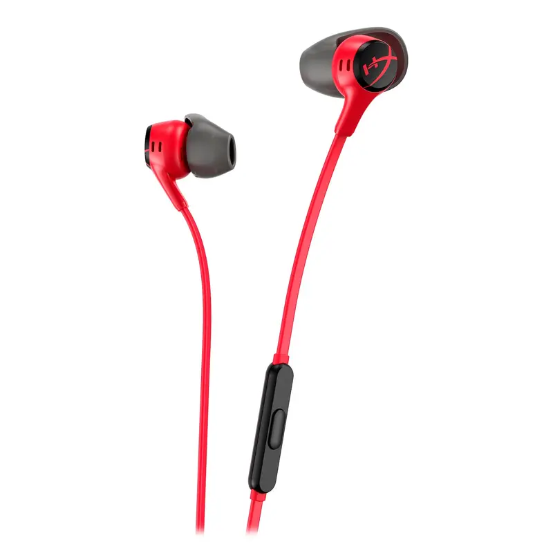 HyperX Cloud Earbuds II Wired Gaming Headphones - 3.5mm Multi-Platform Electronic Audio Accessory with Protective Shell, Durable Cable, Secure-Fit Plug, Mic Button, Crystal-Clear Mic for Calls, Control Button for Mobile Phones & Devices