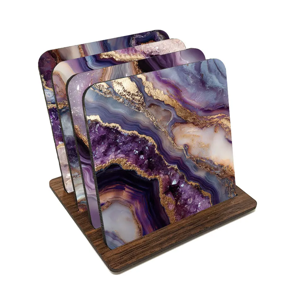 Purple Agate Coaster Set