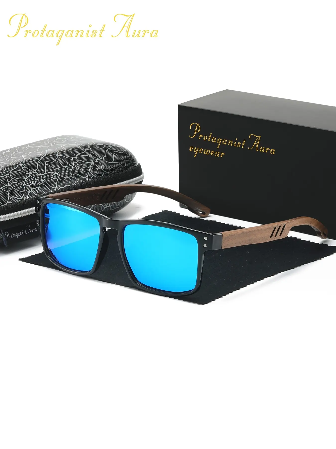 Protagonist Aura Lightweight Sunglasses, Square Frame Design, Polarized Lens Function, Ideal for Driving & Outdoor Use
