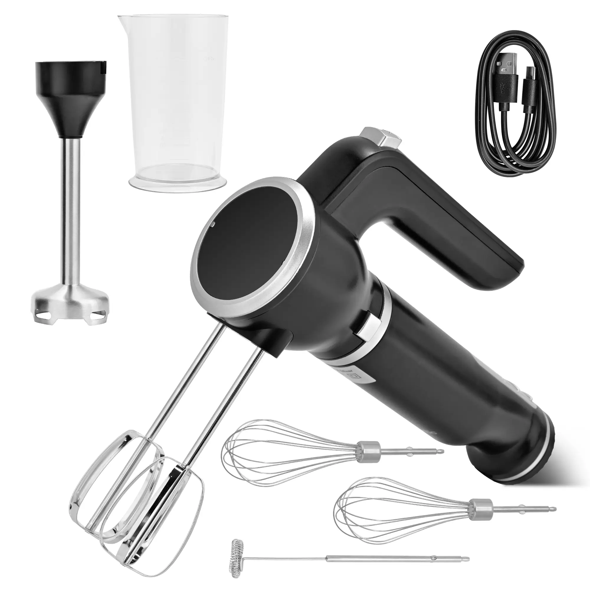 Pukomc Cordless Hand Mixer – 12-Speed, Wireless, Lightweight. Perfect for Baking, Whipping & Beating. Includes White Beater Whisk (BPA-Free).