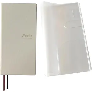 Undated A6 Weekly Planner Notebook Pocket Organizer Appointment Book Journal Notepad Beige with cover