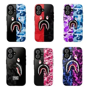 Shark Teeth Camo Tough 2-Piece Phone case compatible with iPhone 17/16/15/14/13/12/11 Pro Max/Plus and Samsung Galaxy S23FE/22/23/24/25.