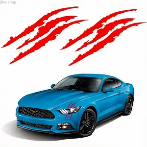 Cool 4Pack Claw Mark Car Headlight Stickers 15.7×4.7 Inch PET Reflective Waterproof Self-Adhesive Stylish Auto Exterior Modified Decor Decals
