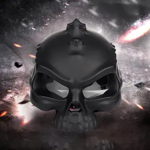 Motorcycle Helmet Retro Skull Mask Helmet Black for Men & Women Protective Gear with Attitude