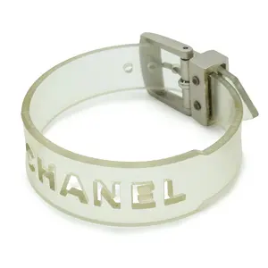 Pre-owned CHANEL Rubber Small Leather Goods Logo Bracelet