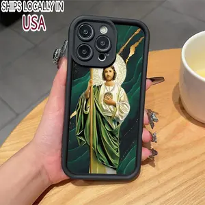 Jesus Pattern Phone Case, Anti-drop Phone Protector Cover, Phone Accessories Compatible with iPhone 16 15 14 13 12 11 Plus/Pro/Pro Max