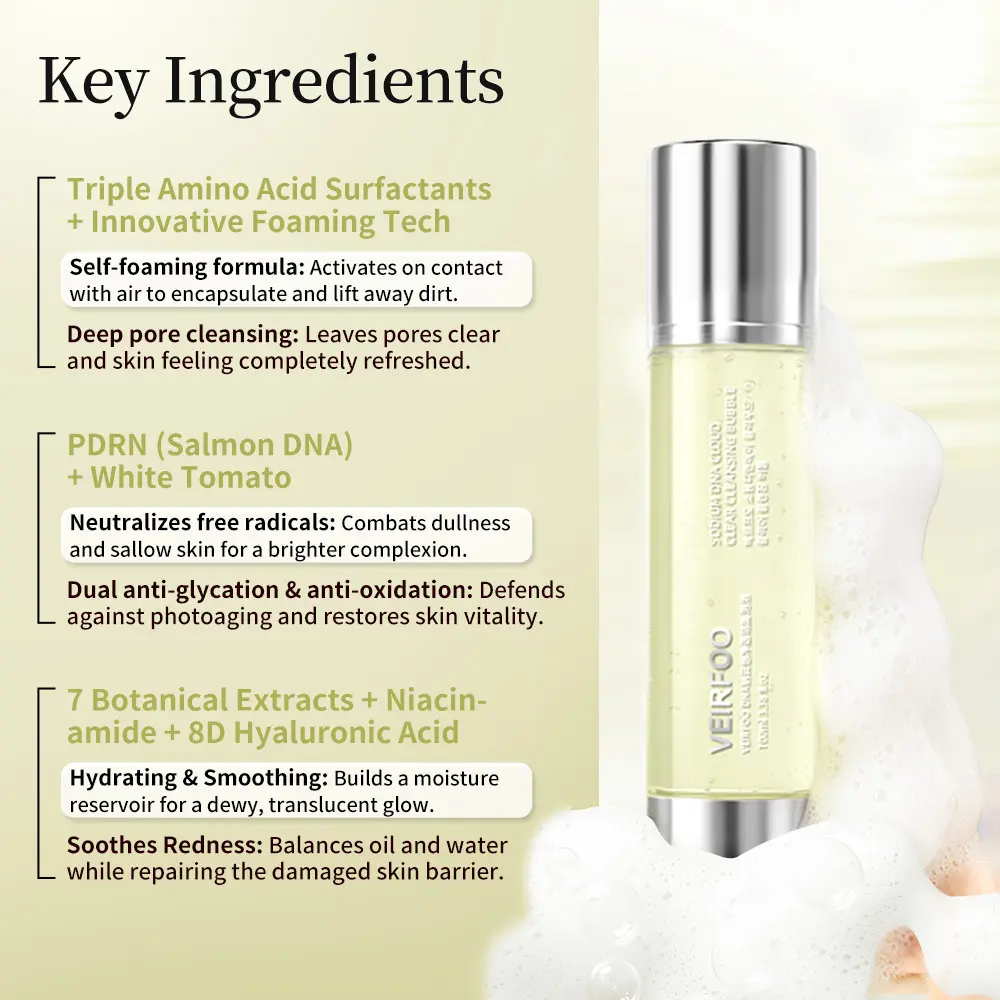Korean Brands VEIRFOO PDRN BubblePop Cleansing 100ml Gentle