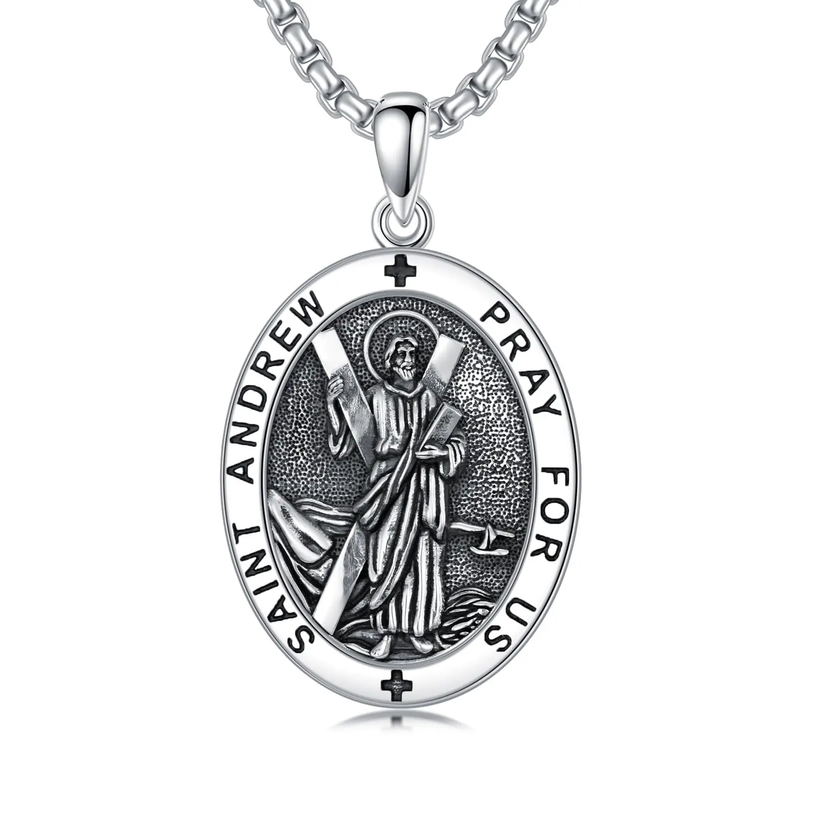 Saint Andrew 925 Sterling Silver Necklace