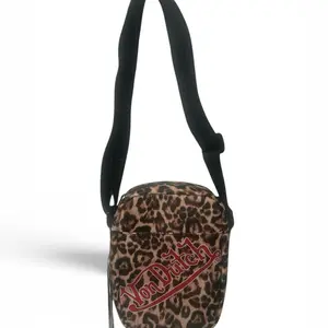 Von Dutch Leopard Print Crossbody Bag | Men’s Y2K Streetwear Shoulder Bag | New With Tags