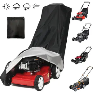 HOMEYA Outdoor Push Lawn Mower Cover, Waterproof UV & Tear-Resistant with Drawstring & Storage Bag & Heavy Duty Universal for Most Push Lawn Mowers, Black
