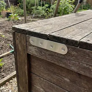 Stainless Steel Flat Bracket, Smooth Edge Heavy Duty Metal Plate with Holes, Multi-Purpose Stainless Steel Brackets, Flat Mending Plate with Holes for Furniture Repair, Metal Braces Bracket Set to Reinforce Bed, Desk, Cabinet, Chest & More