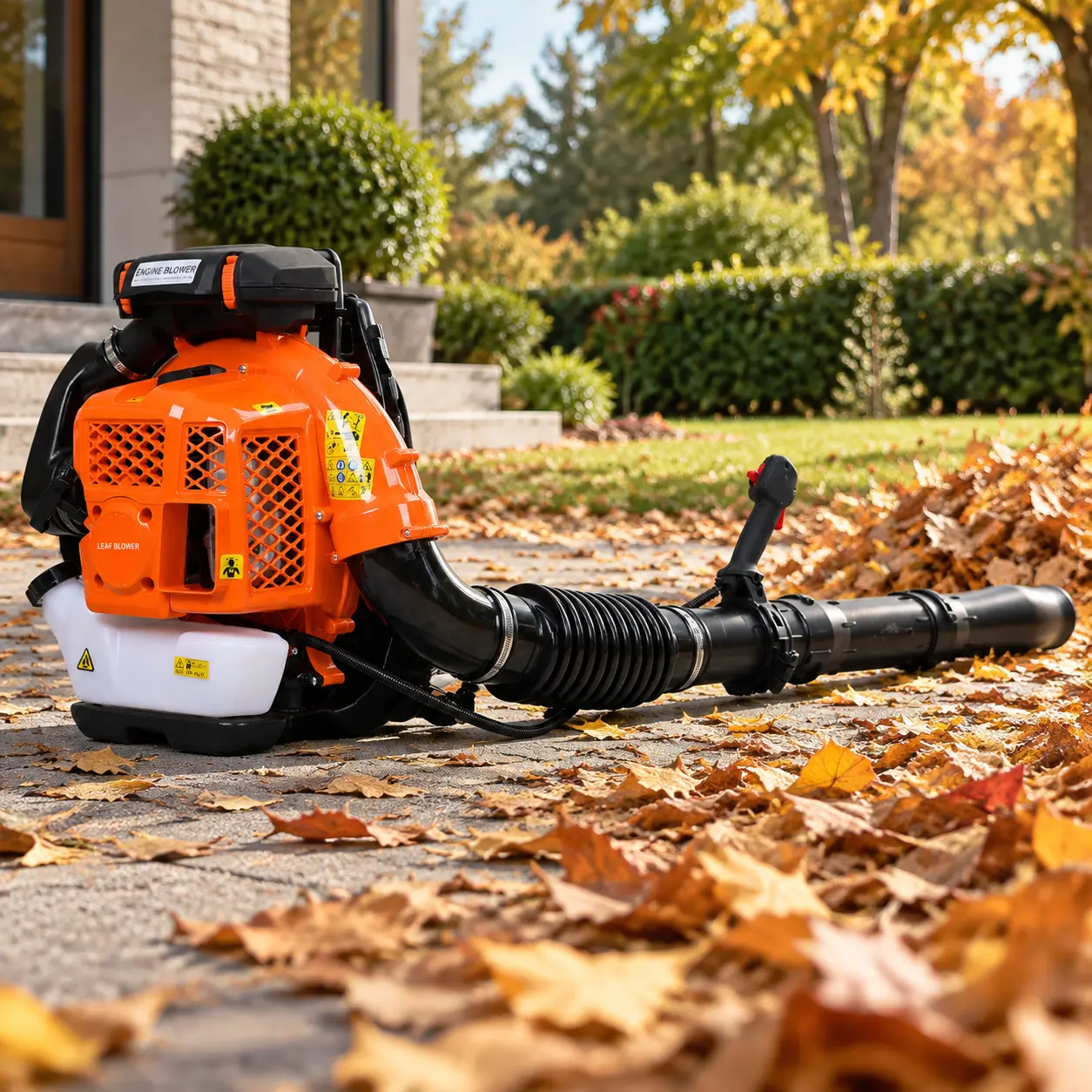 80CC Backpack Gas Leaf Blower | 900CFM Powerful Gas Blower, Heavy Duty for Yard Lawn Leaf Dust Debris Cleaning, Orange