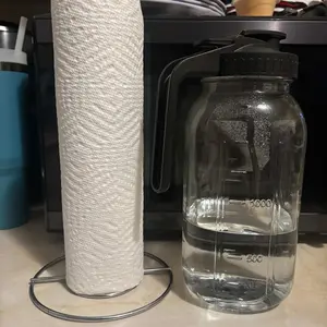 2 Pack Glass Pitcher - 64 oz Mason Jar Glass Jug Breast milk Containers【Wide Mouth】Airtight & Leakproof Pitcher with Pour Spout Lids for Water,Juice,Milk,Tea,Iced Coffee For Refrigerator