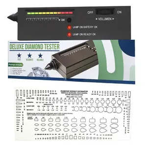Deluxe Diamond & Gemstone Analyzer Tester for Moissanites Stones Lab-created Simulants with Gauge LCD Display LED Indicator Portable Electronic Diamond Tester