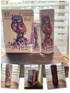 Blessed Journal & Tumbler Bundle - Includes Journal & Tumbler with "Blessed" Design and "IS SHE WHO HAS BELIEVED" Text