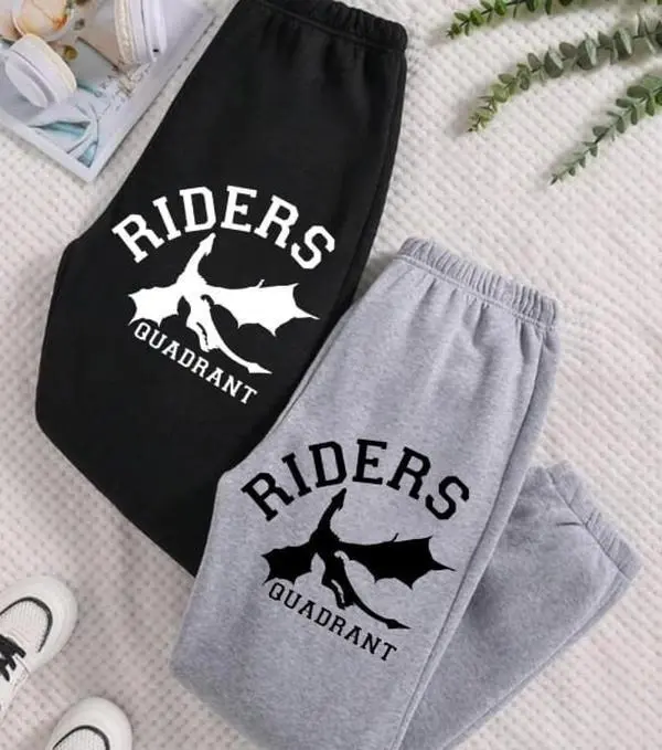 Fourth Wing Riders quadrant Sweatpants, Fourth Wing Sweatpants, SJM Merch Sweatpants, Court of Dreams, Rhysand, Cotton Graphic Casual Sweatpant