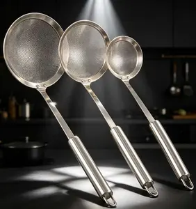 Stainless Steel Hot Pot Fat Skimmer Spoon – Fine Mesh Oil Strainer for Skimming Grease, Foam & Scum from Soup, Broth, Stew – Dishwasher Safe Kitchen Gadget, Must-Have Hot Pot Accessory, TikTok Viral Tool for Grease Separator & Oil Filter