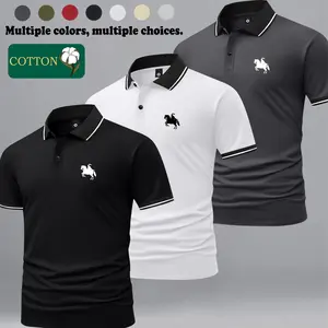 Men’s 2026 Fashion Cotton 3-Piece Short-Sleeve Turn-Down Collar Polo Set — Available in multiple colors; trendy, personalized print patterns; comfortable and skin-friendly; figure-flattering; a premium selection for discerning individuals; color-block det