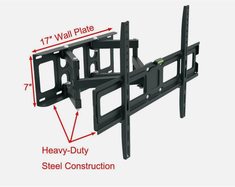 Full Motion HDTV TV Wall Mount Bracket 32 36 37 40 42 47 50 52 55 60 65 70 inch