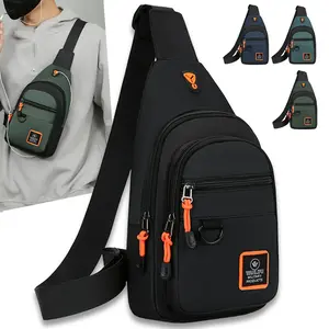 [Waterproof Cycling Chest Bag] Waterproof Shoulder Crossbody Bag, Outdoor Sports Cycling Chest Bag With Earphone Hole, Men's Crossbody Canvas Shoulder Bag, Men's Backpack