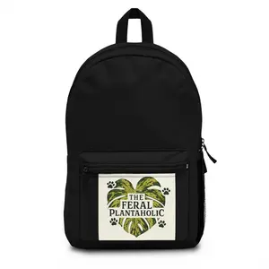 Feral Plantaholic Backpack | Eco-Friendly Tote for Plant Lovers, Student Bag, Travel Backpack, Gift for Botanists, Nature Enthusiasts