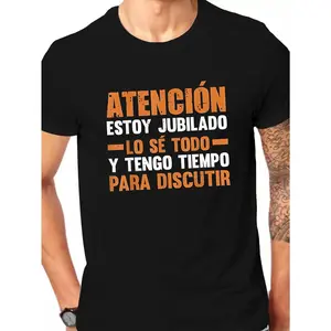 Men's Spanish Phrase T-Shirt - Spanish Language Text Print Casual Summer Tee with Spanish Vocabulary & Phrases, Round Neck Short Sleeve Top Suitable for Spanish Learners & Teachers
