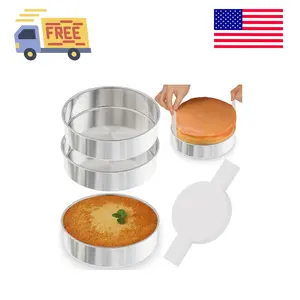 7 Inch Round Cake Pans Set of 3, Nonstick Stainless Steel