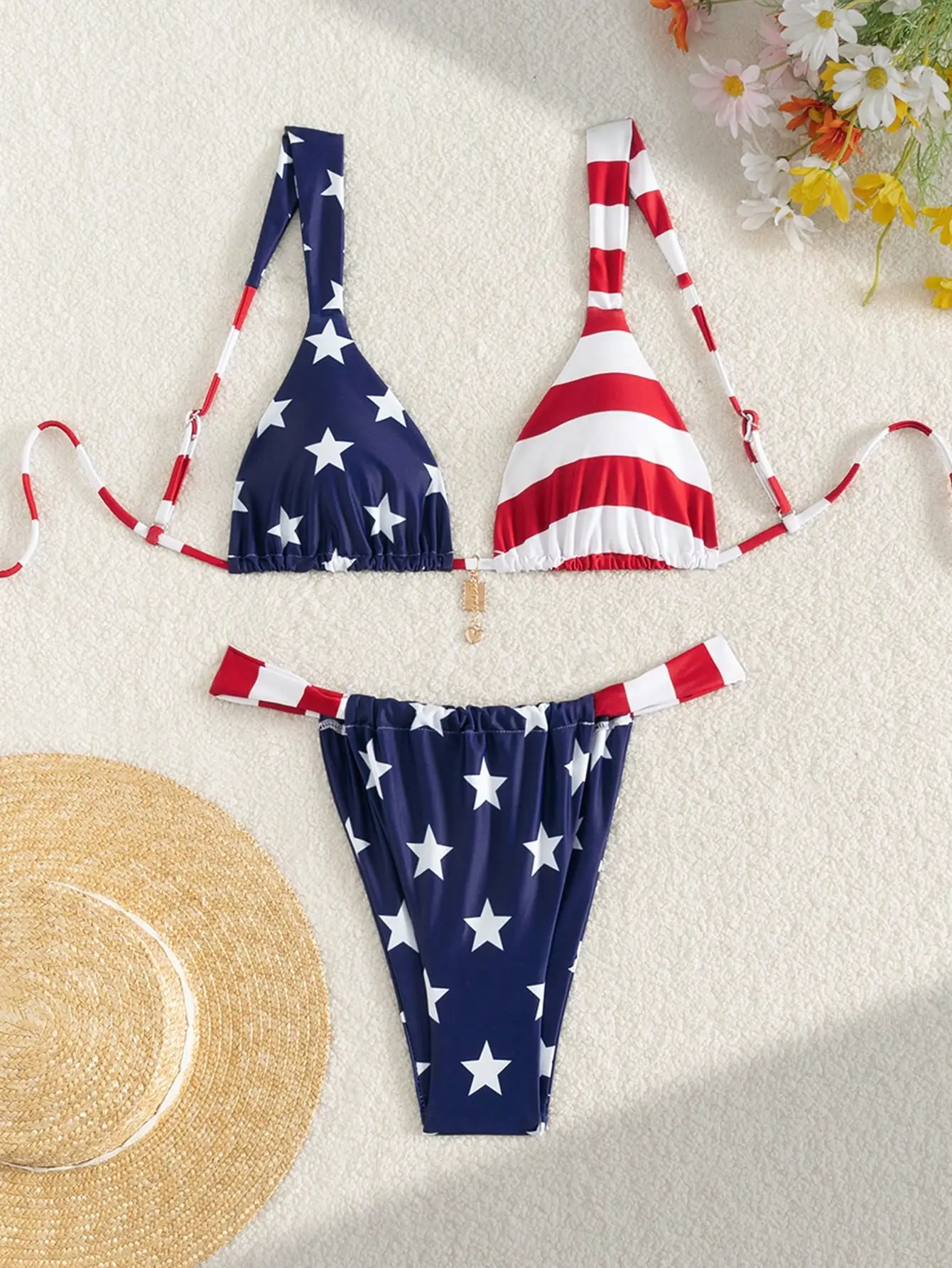 VYNCE USA flag bikini set two piece sexy fourth of July summer beach vacation