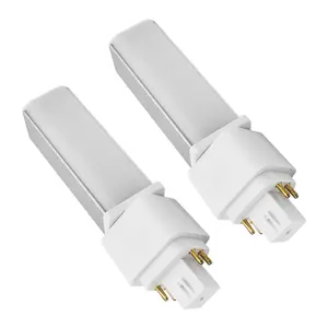 Gx24q 4 Pin 6000K LED Light 6W Retrofit Bulb GX24 LED PL-C Recessed Lamp Replacement 13W Fluorescent G24q-1 G24q-2 Gx24q-3 660 Lm 314° Rotate Recessed G24q Green Bulb Cool White Daylight 2 Pack