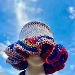 Handmade Crocheted Wavy Bucket Hat - Unisex - Preppy Style